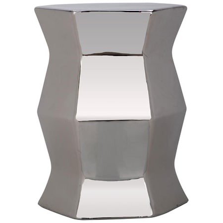 Safavieh Modern Hexagon Garden Stool- Plated Silver - 18 x 13 x 13 in. ACS4542G